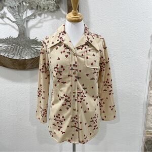 Vintage Montgomery Ward Bee Button Down Shirt Tan Red Green 12